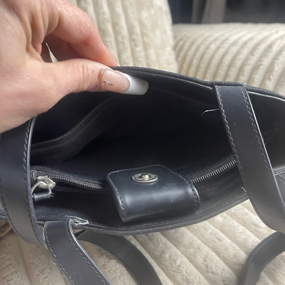 croft & barrow Black Canvas Tote with Black Trim excellent condition - Picture 5 of 6